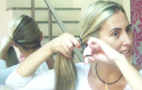 BRUSHING LONG BLOND HAIR IN SLOW MOTION