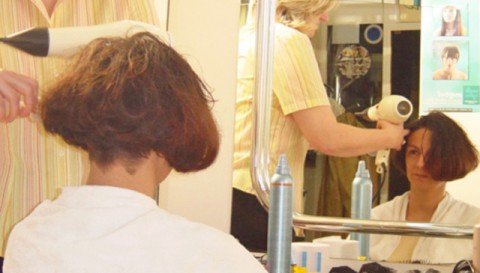 FROM VERY LONG TO INVERTED AND VERY SHORT BOB IN BARBERSHOP