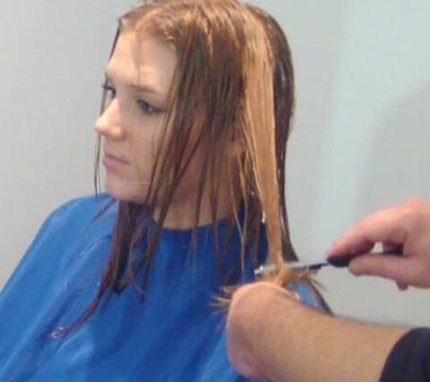 WATCH A GREAT CUT ON THIS BLONDE HAIR