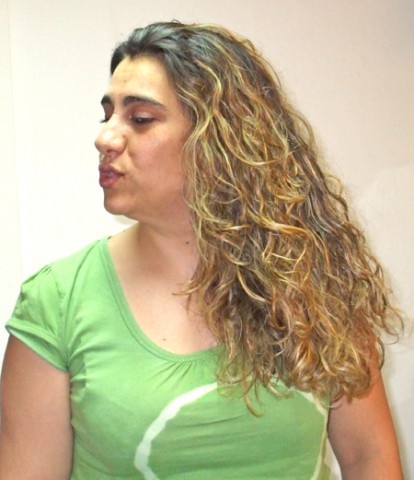 GREAT HAIRCUT IN LONG CURLED MANE MADE IN DRY HAIR