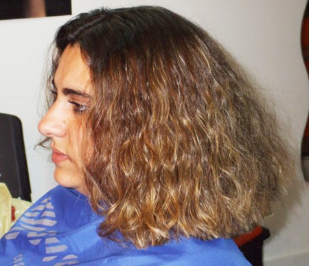 GREAT HAIRCUT IN LONG CURLED MANE MADE IN DRY HAIR
